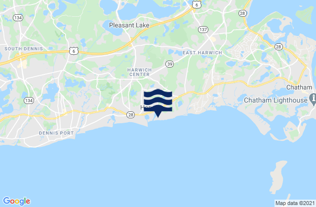 Saquatucket Harbor, United Statesの潮見表地図