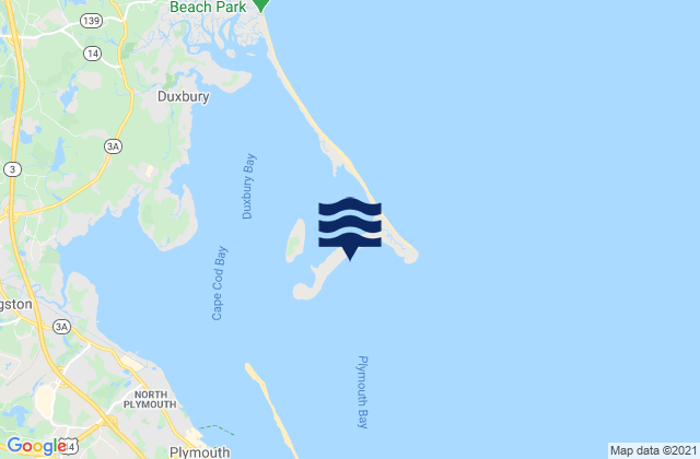 Saquish Beach, United Statesの潮見表地図
