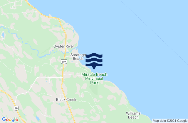 Saratoga Beach, Canadaの潮見表地図