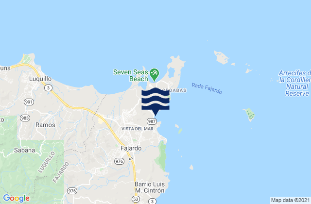 Sardinera Barrio, Puerto Ricoの潮見表地図