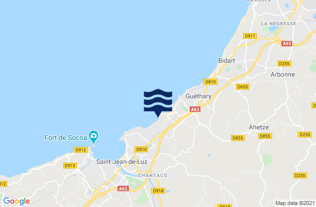 Sare, Franceの潮見表地図