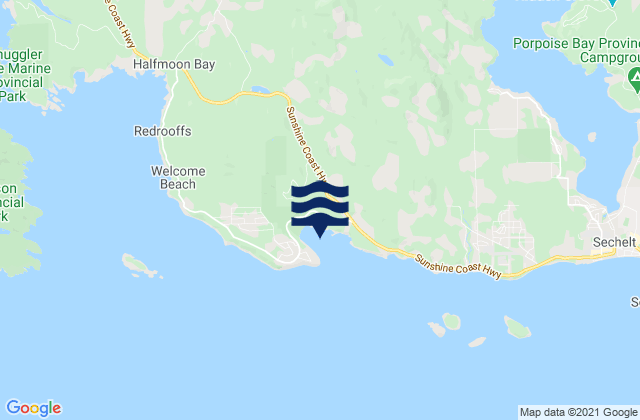 Sargeant Bay, Canadaの潮見表地図