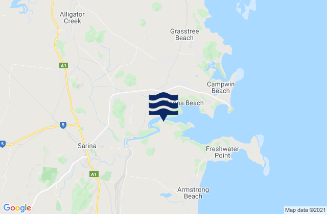 Sarina, Australiaの潮見表地図