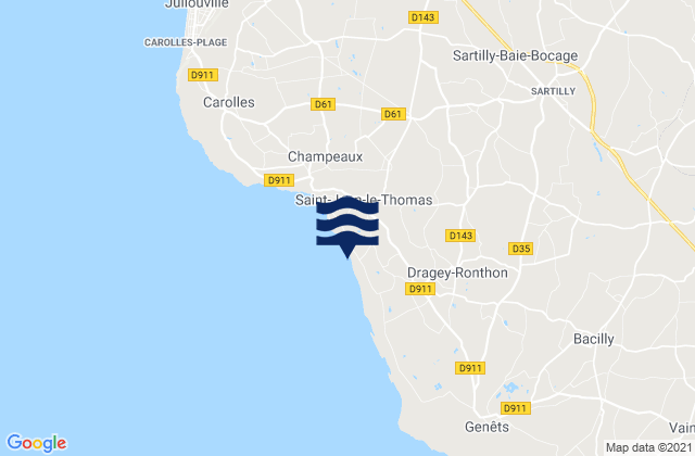 Sartilly, Franceの潮見表地図