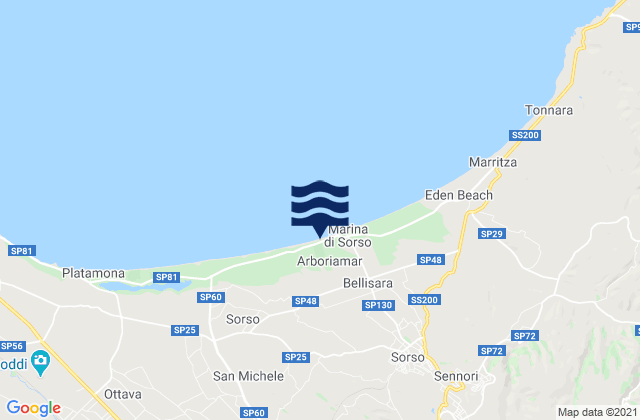 Sassari, Italyの潮見表地図