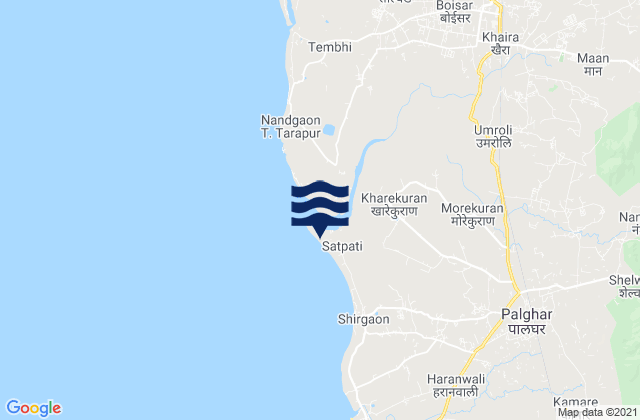 Satpati, Indiaの潮見表地図