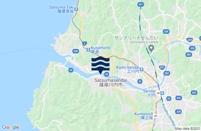 Satsumasendai, Japanの潮見表地図