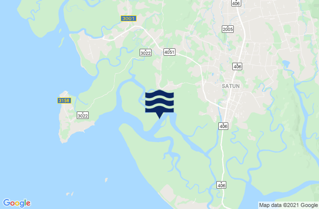 Satun, Thailandの潮見表地図