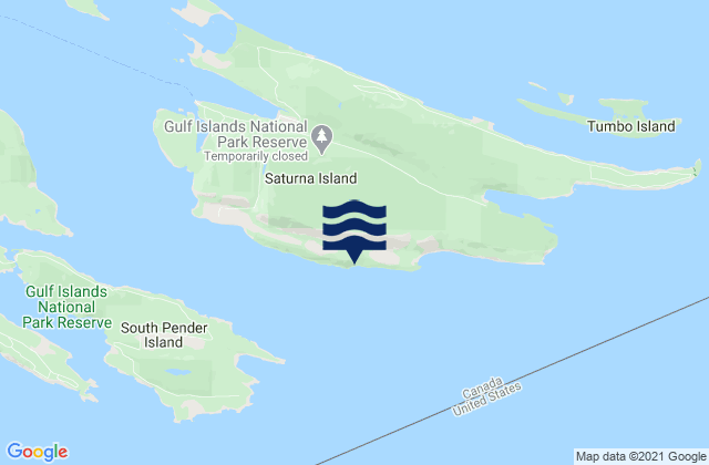 Saturna Island, Canadaの潮見表地図