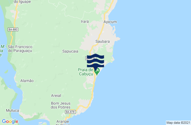 Saubara, Brazilの潮見表地図