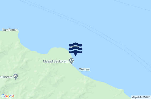 Saukorem, Indonesiaの潮見表地図