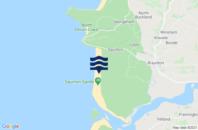Saunton Sands, United Kingdomの潮見表地図
