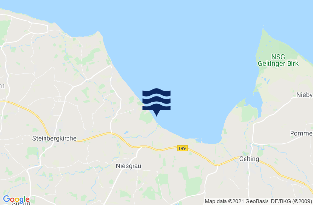 Saustrup, Germanyの潮見表地図