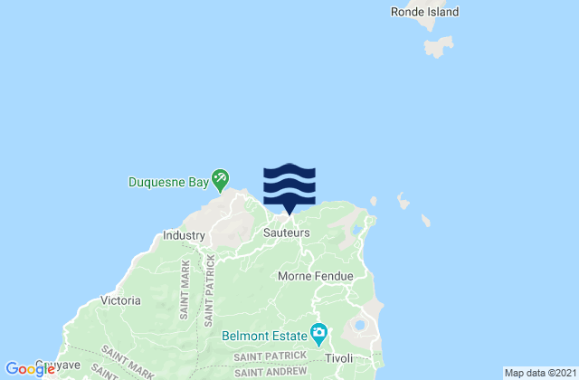 Sauteurs, Grenadaの潮見表地図
