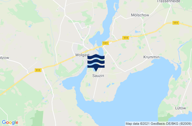 Sauzin, Polandの潮見表地図