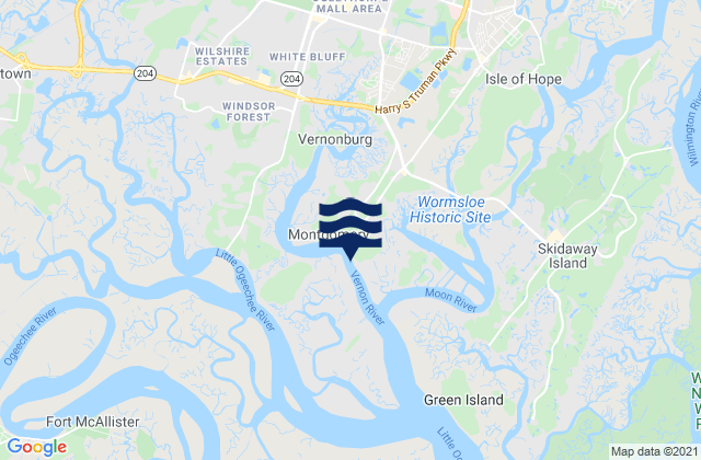Savannah, United Statesの潮見表地図
