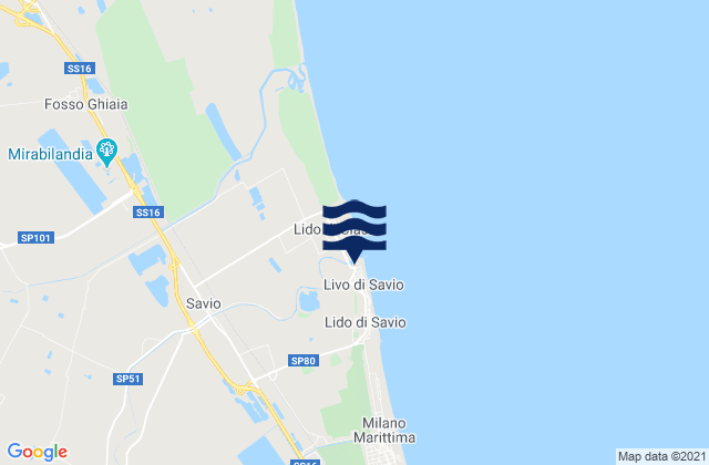 Savio, Italyの潮見表地図