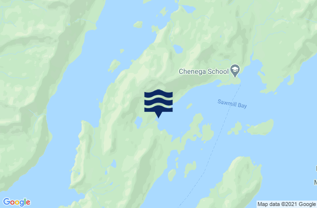 Sawmill Bay (Evans Island), United Statesの潮見表地図