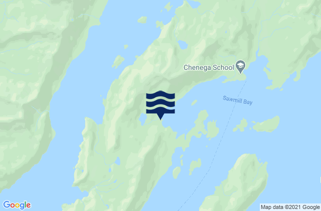 Sawmill Bay Evans Island, United Statesの潮見表地図