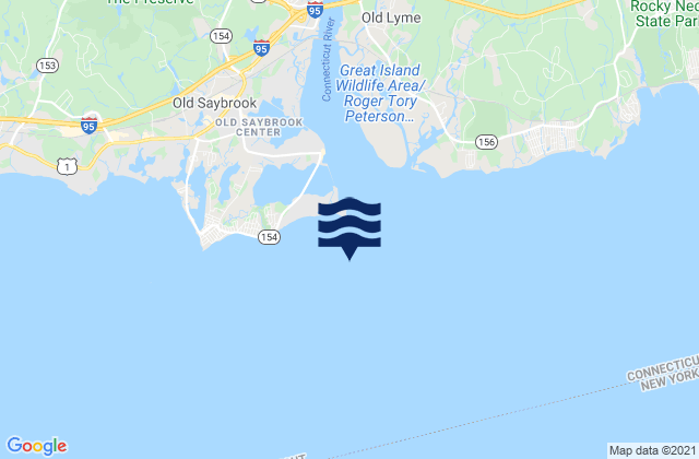 Saybrook Breakwater Light, United Statesの潮見表地図