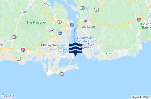 Saybrook Channel, United Statesの潮見表地図