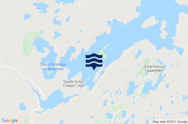 Sayda Bay, Russiaの潮見表地図
