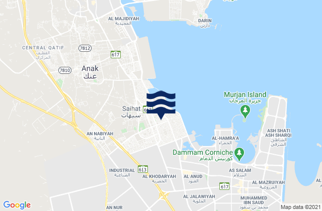 Sayhāt, Saudi Arabiaの潮見表地図
