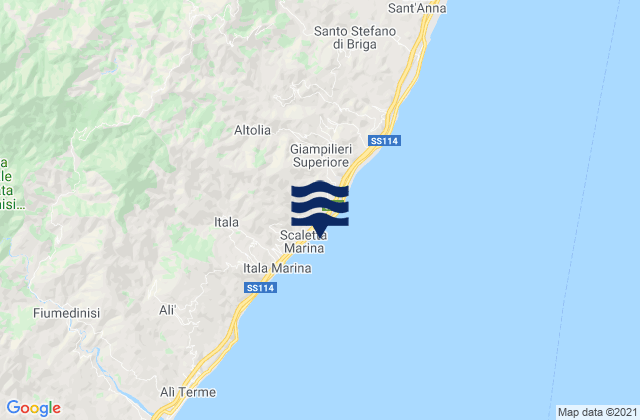 Scaletta Zanclea, Italyの潮見表地図