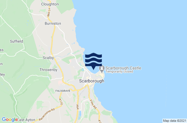 Scarborough - North Bay, United Kingdomの潮見表地図