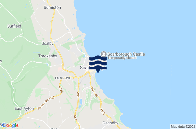 Scarborough - South Bay, United Kingdomの潮見表地図