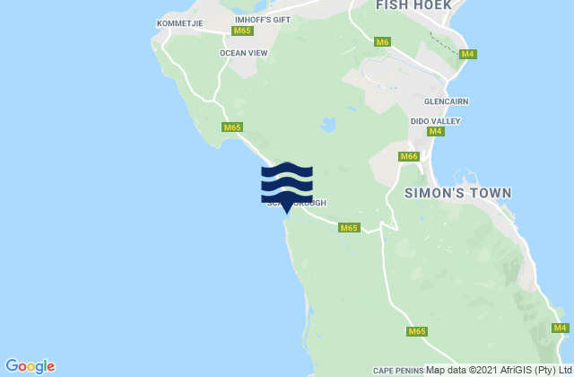 Scarborough Beach, South Africaの潮見表地図