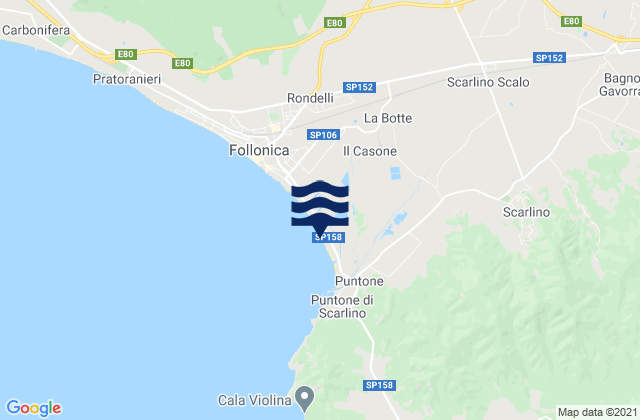 Scarlino Scalo, Italyの潮見表地図