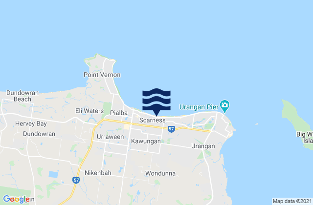 Scarness, Australiaの潮見表地図