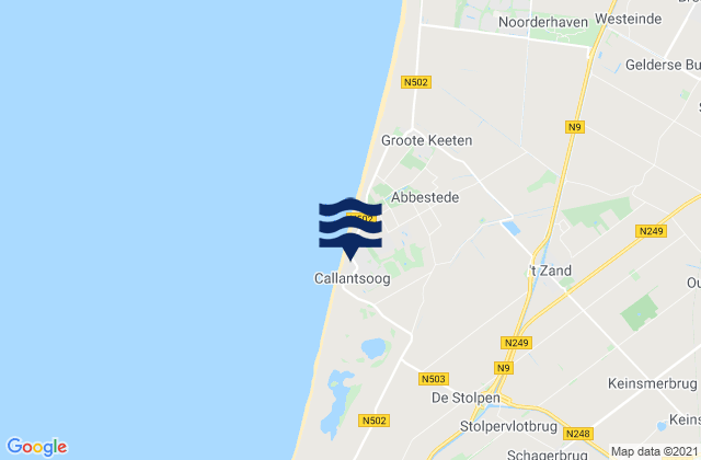 Schagen, Netherlandsの潮見表地図