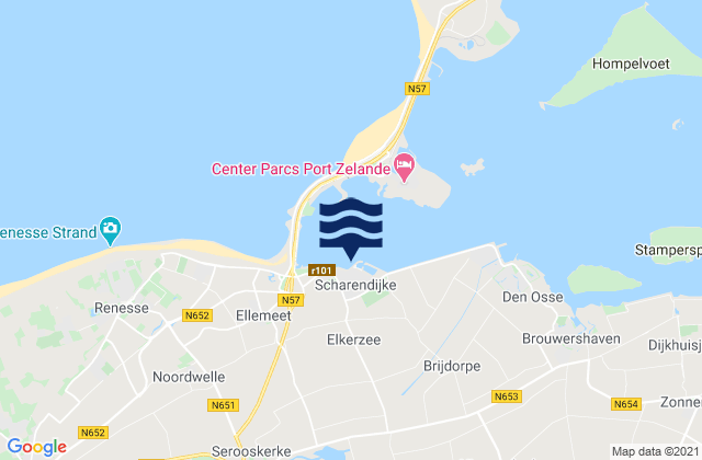 Scharendijke, Netherlandsの潮見表地図