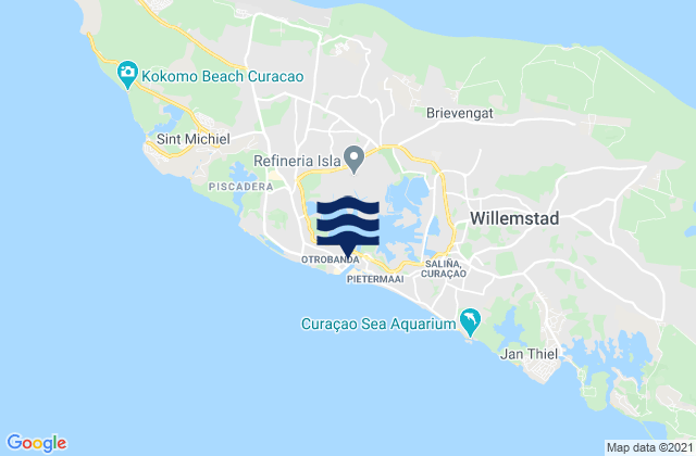 Schottegat Curacao, Venezuelaの潮見表地図