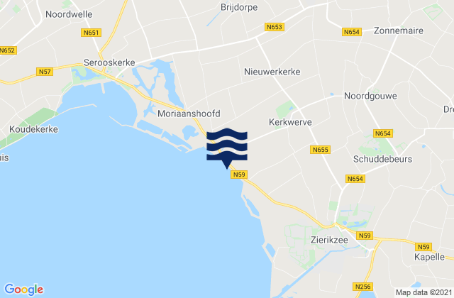 Schouwen-Duiveland, Netherlandsの潮見表地図