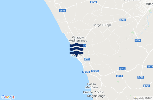 Scoglitti, Italyの潮見表地図
