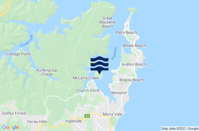 Scotland Island, Australiaの潮見表地図