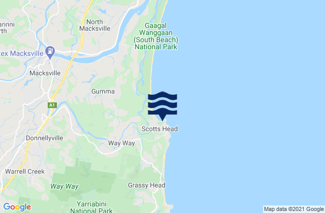 Scotts Head, Australiaの潮見表地図