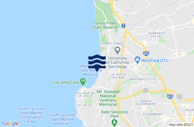 Scripps Pier/La Jolla, United Statesの潮見表地図