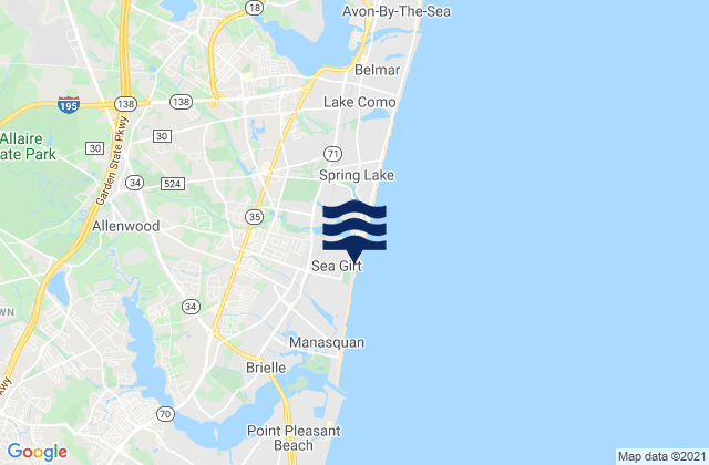 Sea Girt, United Statesの潮見表地図