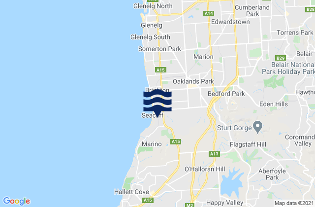 Seacliff, Australiaの潮見表地図