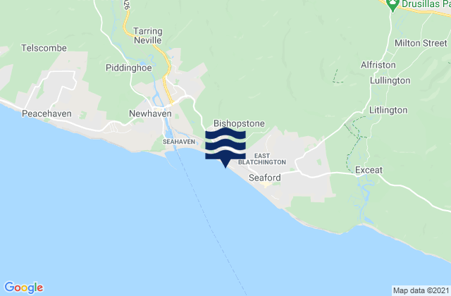 Seaford Dane Beach, United Kingdomの潮見表地図