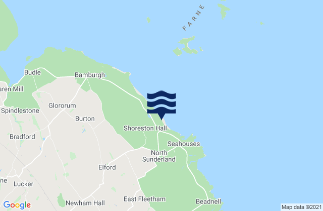 Seahouses North Beach, United Kingdomの潮見表地図