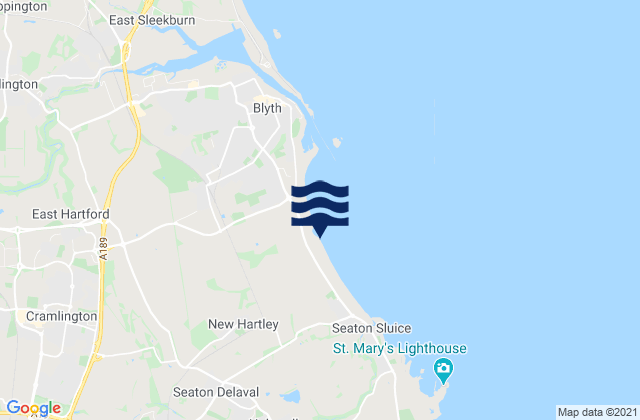 Seaton Delaval, United Kingdomの潮見表地図