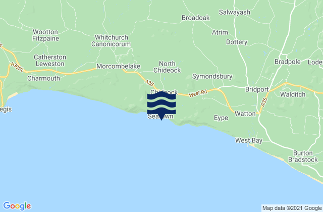 Seatown Beach, United Kingdomの潮見表地図