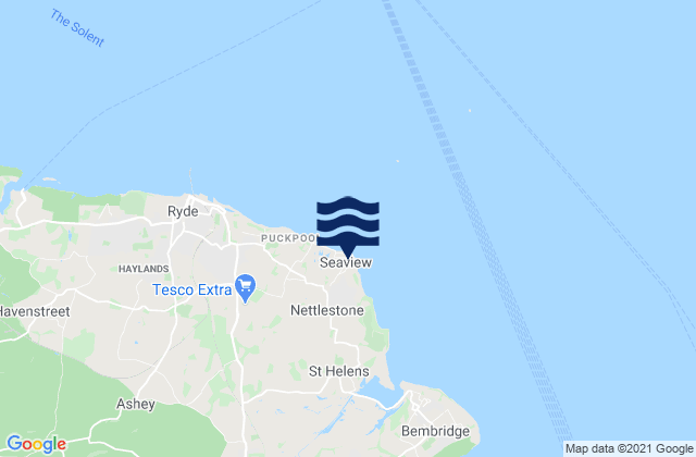 Seaview, United Kingdomの潮見表地図