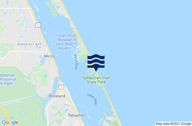 Sebastian Inlet, United Statesの潮見表地図