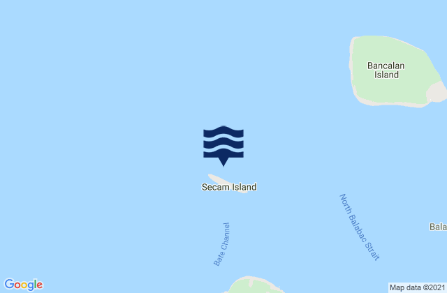 Secam Island N Balabac Strait, Malaysiaの潮見表地図